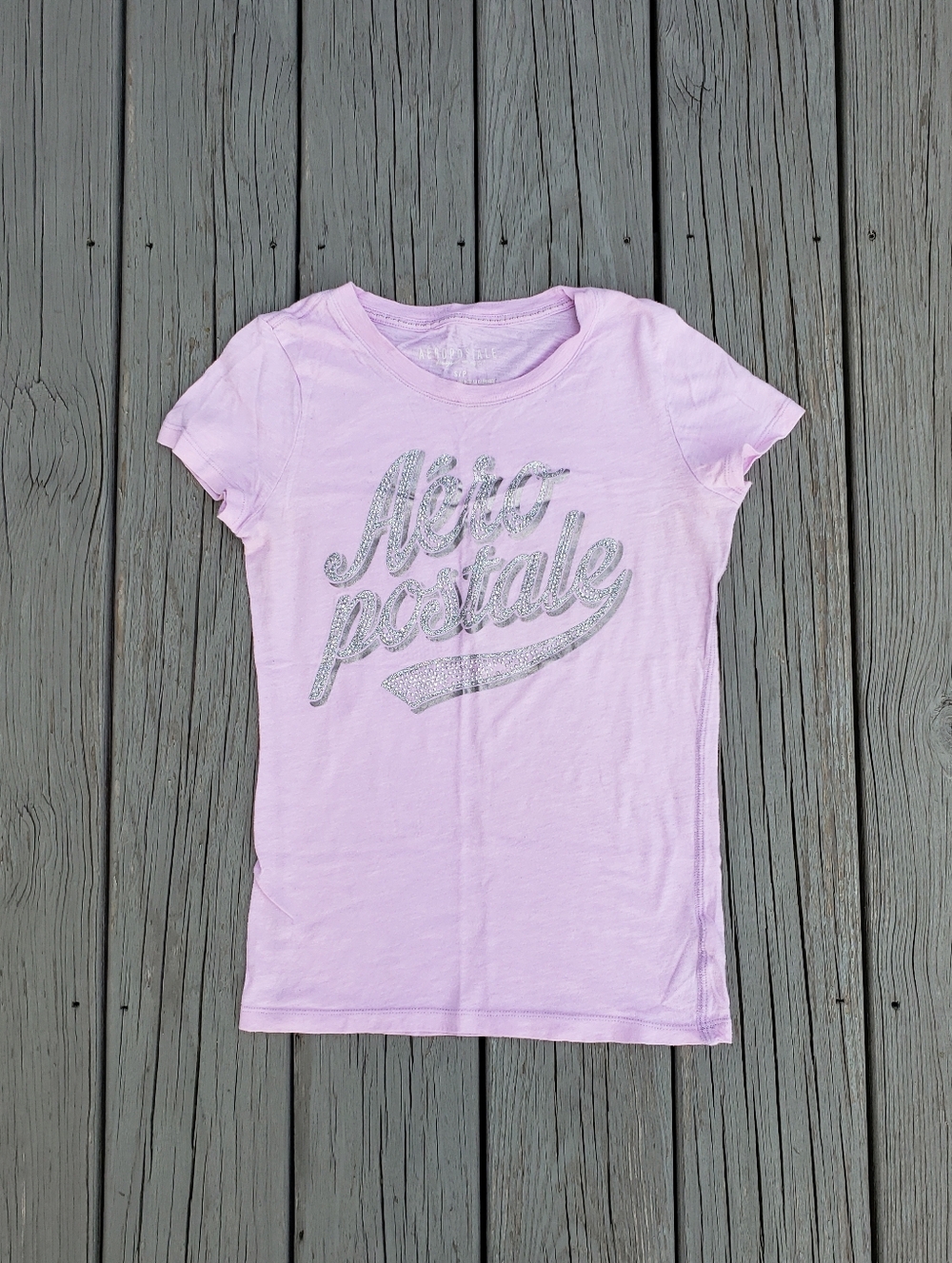 AEROPOSTALE Rhinestones Sequins Short Sleeve T-shirt Size Small